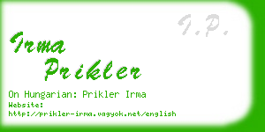 irma prikler business card